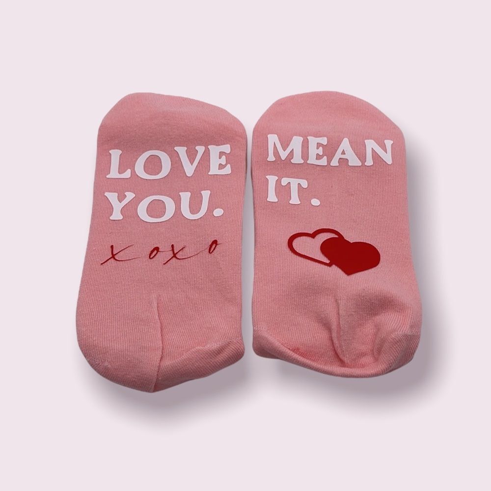 NWT Wool + Pepper Co. LOVE YOU MEAN IT Bottom of Socks Crew Socks